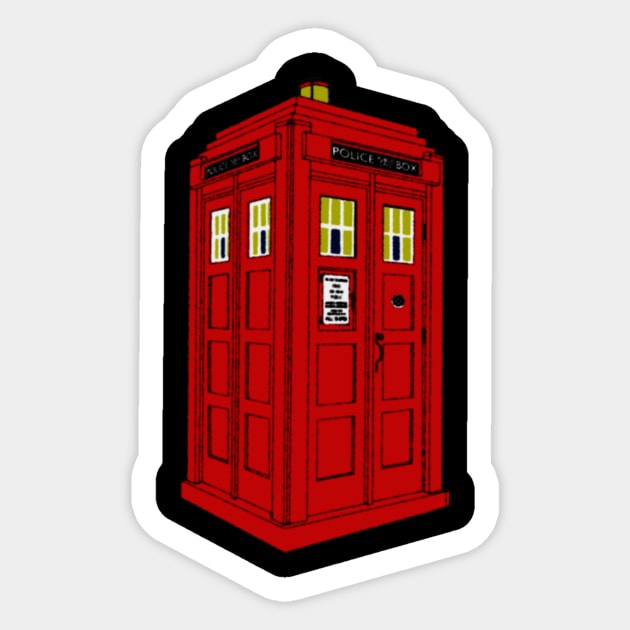 1920's Mackenzie Style Red Police Box Sticker by J. Rufus T-Shirtery